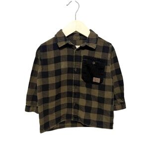 ⭐️ 5/$30 Zara Kids Flannel Button Shirt size 18-24 Months